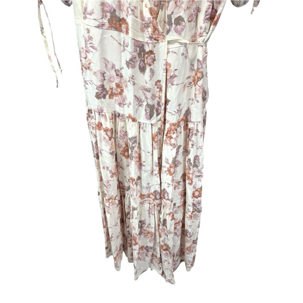 Christy Dawn Augusta Wrap Dress Floral Cream Pink Midi Sustainable XL - Picture 9 of 11